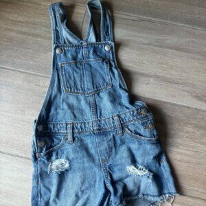 Old Navy Distressed Denim Overalls, Kids Size M (8)